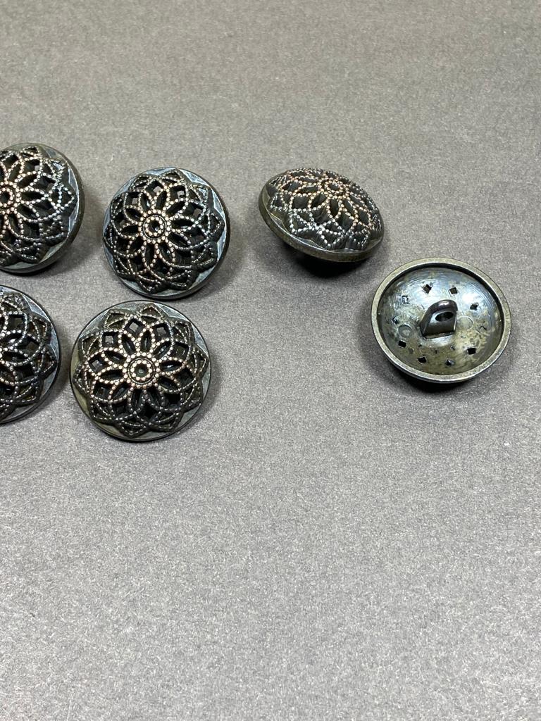 Hırka yelek düğmesi / metal düğme / antik bakır / 1,8 cm / 6 lı set 52771510132612