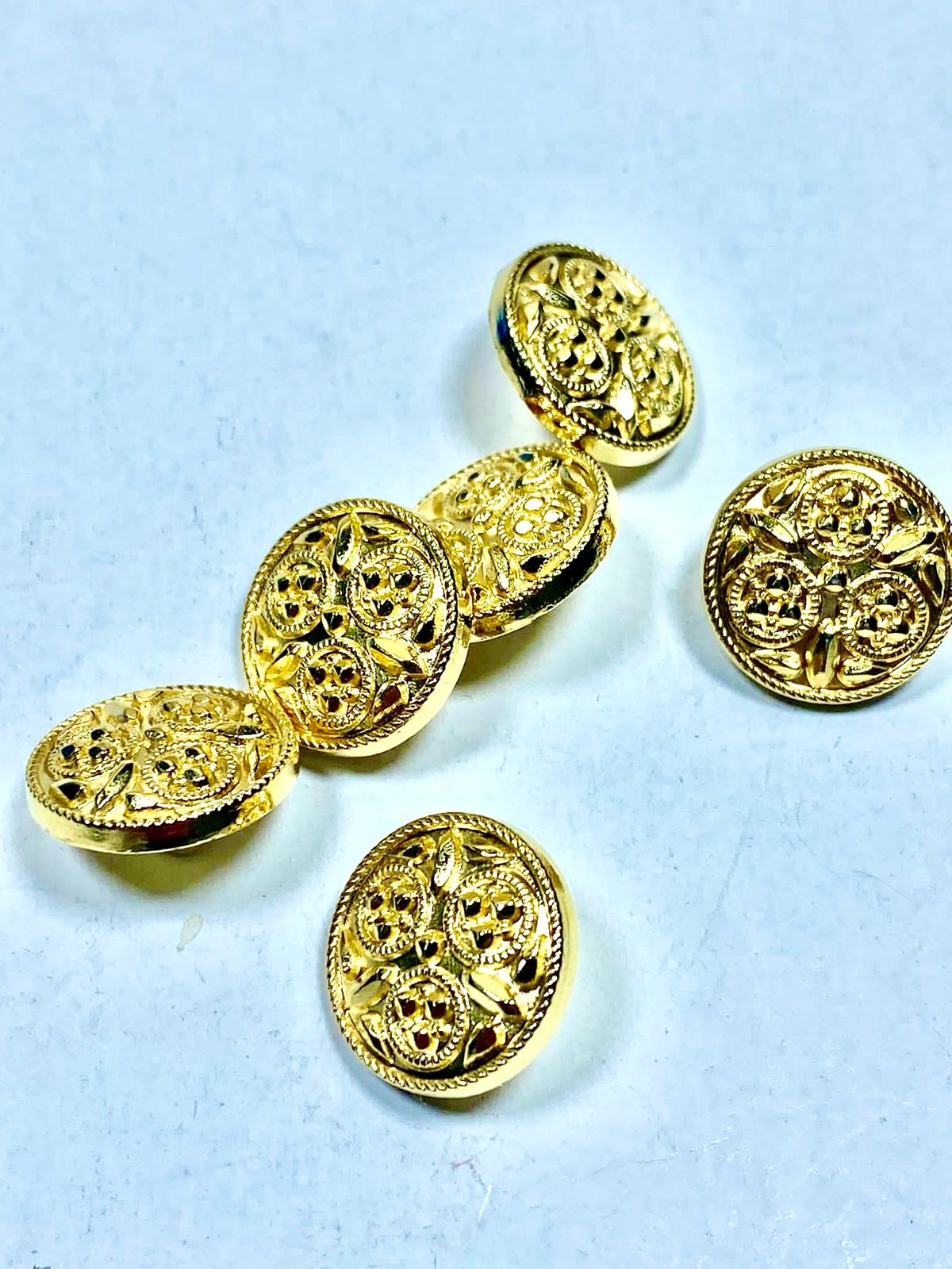 Hırka Yelek Düğmesi / Metal Düğme / Gold / 1,8 Cm / 6 Lı Set/mde