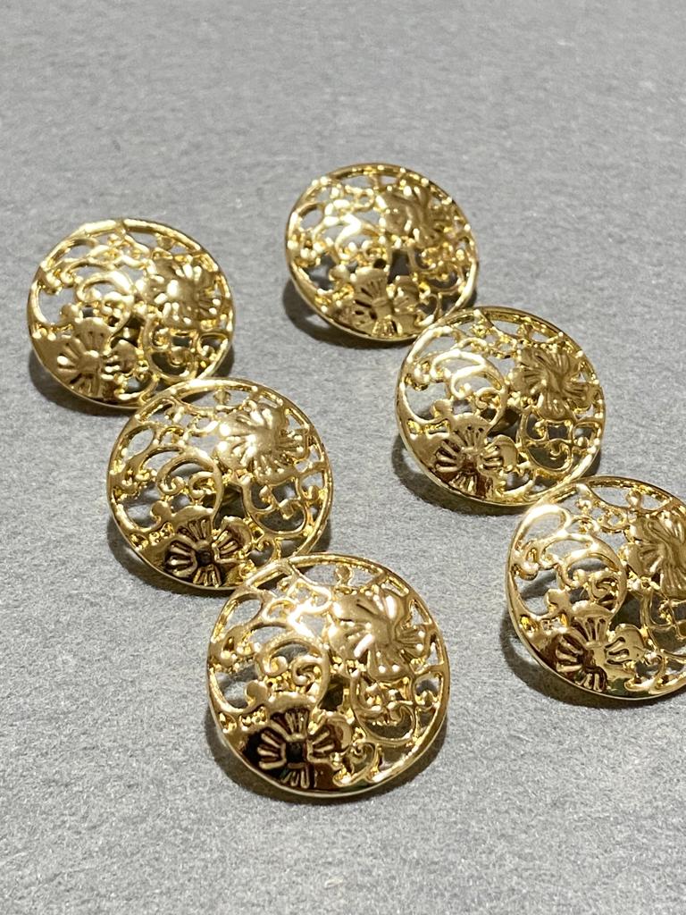 Ceket düğmesi dantel desenli ÖZEL KAPLAMA GOLD 6 lı set 52771510132468