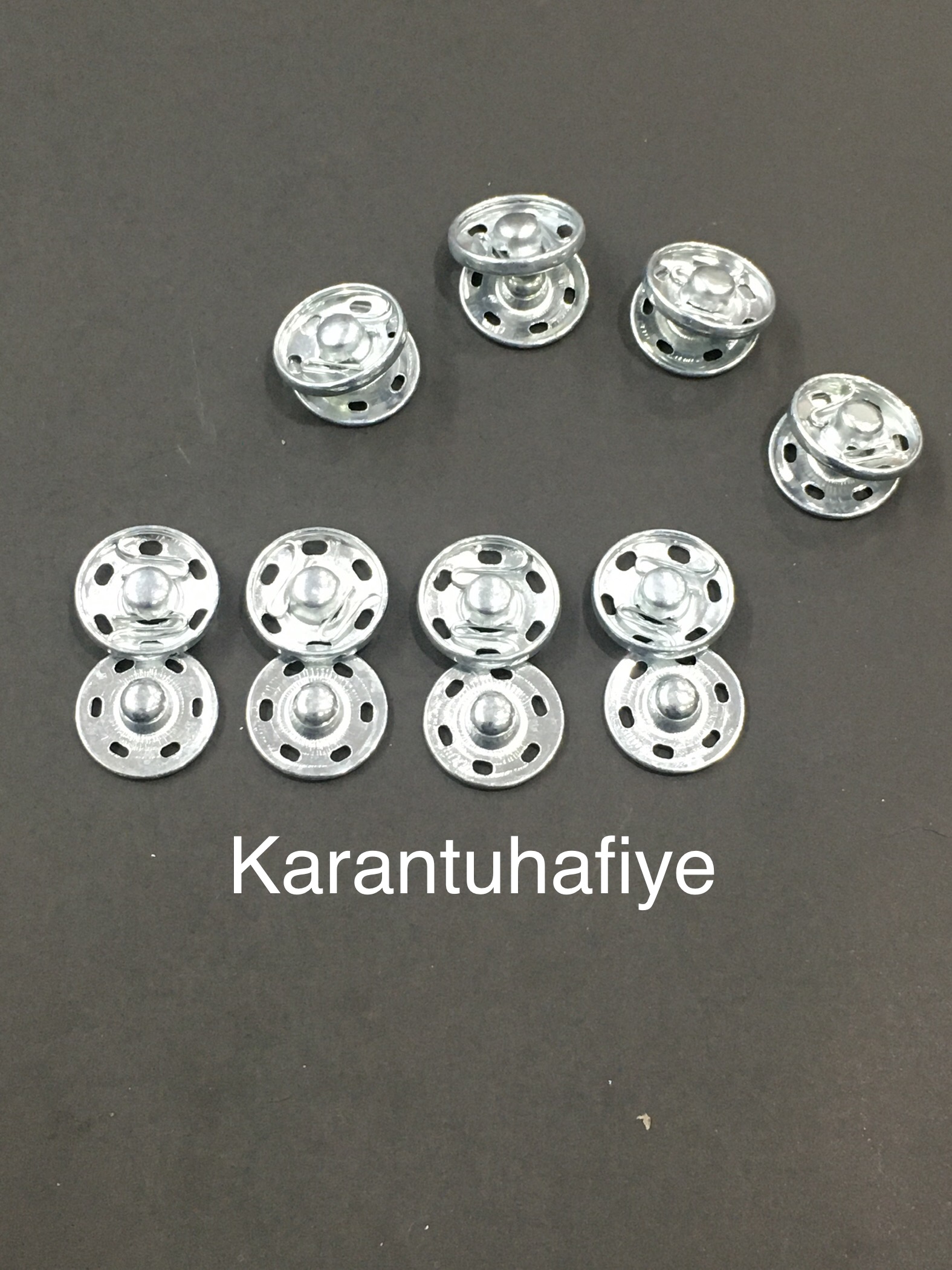 Çıtçıt metal gümüş 1,3 cm 8 li set  52771510111815