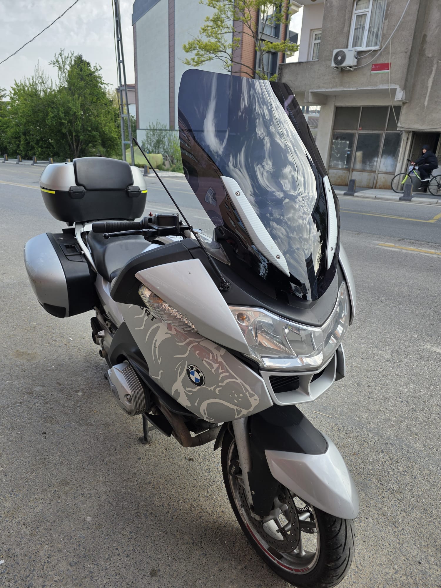 BMW R 1200 RT Siperlik Ön Cam 2005-2015 Model 70cm Siyah Renkli 4mm