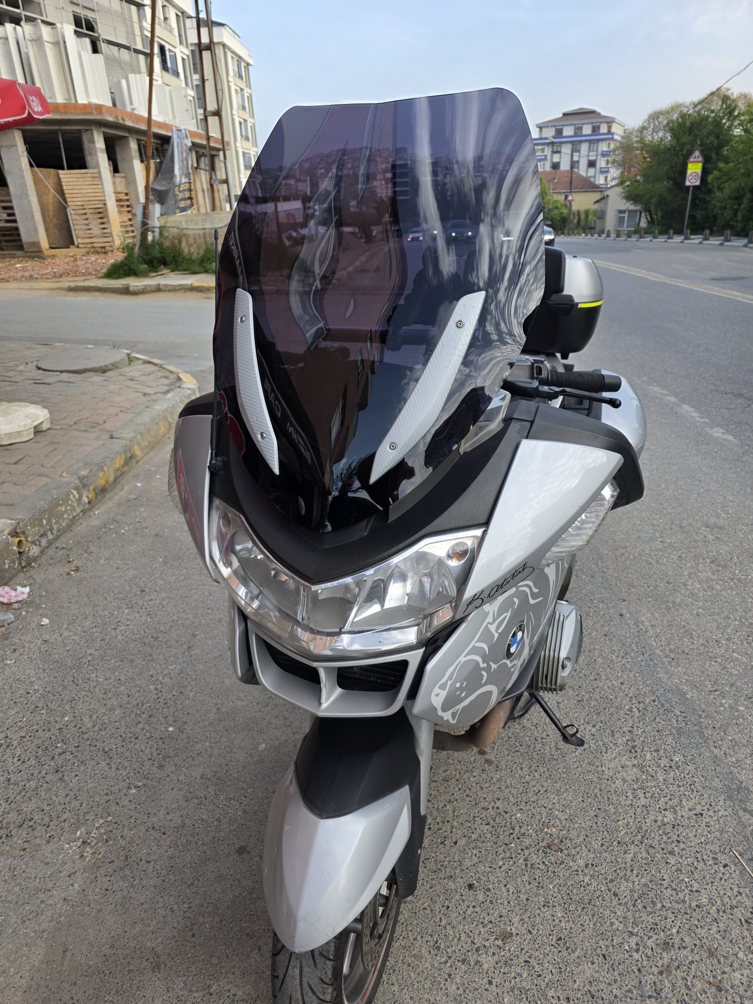 BMW R 1200 RT Siperlik Ön Cam 2005-2015 Model 70cm Siyah Renkli 4mm