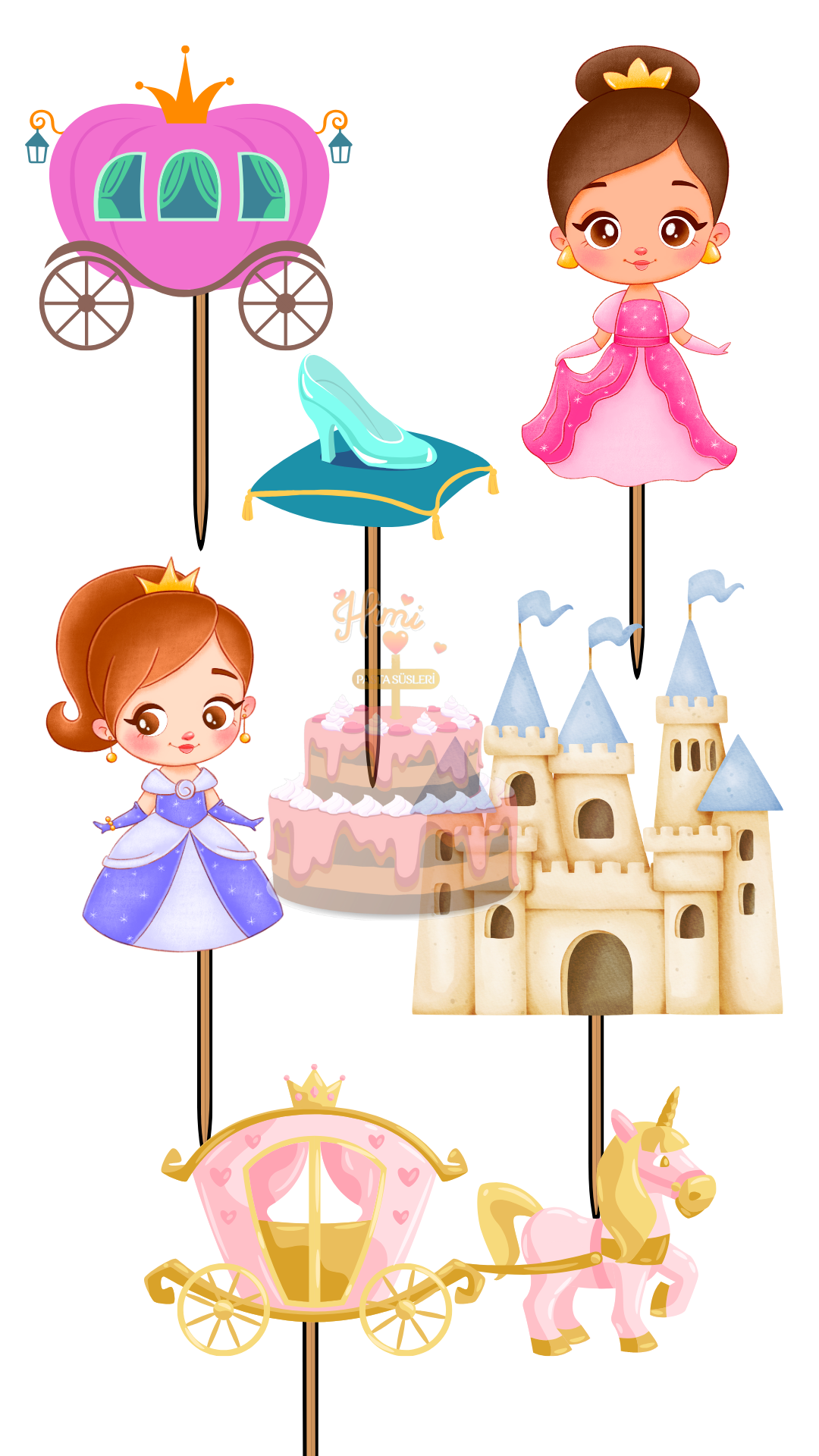Prenses Melek Kız Erkek Çocuk Maket Pasta Kürdanı Pasta Süsleri Cupcake Kürdan Süsleri M34